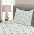 Yachting Waves Stars Pattern Printed Bedspread Set Home Decor