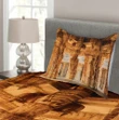 Famous Monument Wood Pattern Printed Bedspread Set Home Decor