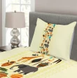 Historic Border Colorful Pattern Printed Bedspread Set Home Decor