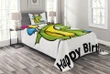 Birthday Dinosaur Birthday Pattern Printed Bedspread Set Home Decor