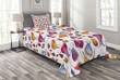 Watercolor Tulips Flowers Pattern Printed Bedspread Set Home Decor