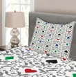 Hearts Spades Diamonds Pattern Printed Bedspread Set Home Decor
