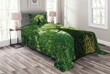 Leaves Tree Branches Printed Bedspread Set Home Decor