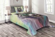 Colored Wild Bear Art Pattern Printed Bedspread Set Home Decor
