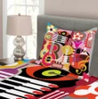 Music Instruments Printed Bedspread Set Home Decor