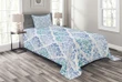 Moroccan Element Blue Pattern Printed Bedspread Set Home Decor