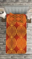 Flower Medieval Tones Pattern Printed Bedspread Set Home Decor