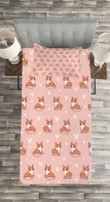 Little Corgis Heart Cute Pattern Printed Bedspread Set Home Decor
