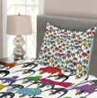 Winter Cartoon Animal Pattern Printed Bedspread Set Home Decor
