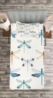 Regular Lines Insects Printed Bedspread Set Home Decor