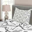 Sketch Of Umbrellas Printed Bedspread Set Home Decor