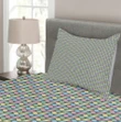 Crossed Color Stripes Pattern Printed Bedspread Set Home Decor