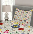 Flower Butterfly Pattern Printed Bedspread Set Home Decor