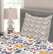 Animals And Botany Pattern Printed Bedspread Set Home Decor