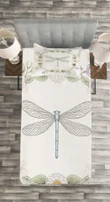 Farm Life Theme Dragonfly Pattern Printed Bedspread Set Home Decor