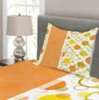 Circular Round Orange Pattern Printed Bedspread Set Home Decor