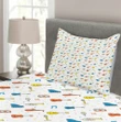 Musical Instrument Colorful Pattern Printed Bedspread Set Home Decor