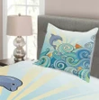 Cartoon Dolphin Ocean Printed Bedspread Set Home Decor