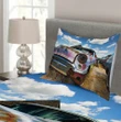 Rusty Abandoned Cars Pattern Printed Bedspread Set Home Decor