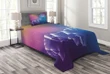 Space Stars Planets Printed Bedspread Set Home Decor