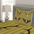 Deer Mous Horns Trophy Pattern Printed Bedspread Set Home Decor
