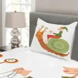 Little Elf Riding A Snail Printed Bedspread Set Home Decor