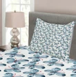 Floral Butterflies Printed Bedspread Set Home Decor