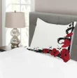 Poppy Bouquet Red And Black Pattern Printed Bedspread Set Home Decor