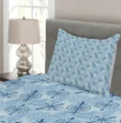 Abstract Marine Motifs Pattern Printed Bedspread Set Home Decor