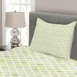 Green Mesh Curves Printed Bedspread Set Home Decor