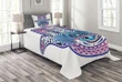 Ottoman Paisleys Swirl Motifs Pattern Printed Bedspread Set Home Decor