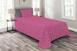 Victorian Monochrome Pink Pattern Printed Bedspread Set Home Decor