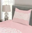 Wedding Bridal Pink Tone Pattern Printed Bedspread Set Home Decor