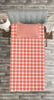 Checkered Country Picnic Pattern Printed Bedspread Set Home Decor