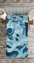 Dolphins Octopus Starfish Printed Bedspread Set Home Decor