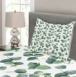 Watercolor Eucalyptus Art Pattern Printed Bedspread Set Home Decor