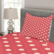 Pattern Daisy Spotted Pattern Printed Bedspread Set Home Decor