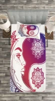 Oriental Crescent Moon Printed Bedspread Set Home Decor