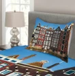 Medieval Buildings City Printed Bedspread Set Home Decor