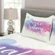 Make It Happen Slogan Printed Bedspread Set Home Decor