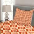 Rhombus Flower Motif Pattern Printed Bedspread Set Home Decor