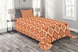 Rhombus Flower Motif Pattern Printed Bedspread Set Home Decor