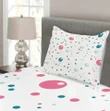 Pastel Color Polka Dots Pattern Printed Bedspread Set Home Decor