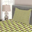 Bicolour Rounds Triangles Pattern Printed Bedspread Set Home Decor