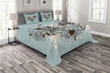 Heart Shape With Dragonflies Printed Bedspread Set Home Decor