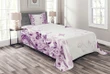 Swirling Flowers Wild Purple Pattern Printed Bedspread Set Home Decor