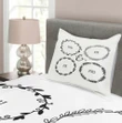 Hand Drawn Wreath Motifs Printed Bedspread Set Home Decor