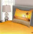 Wooden Deck Sunset Beautiful Pattern Printed Bedspread Set Home Decor