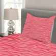 Wavy Stripes Safari Red Pattern Printed Bedspread Set Home Decor