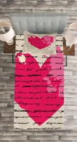 Love Words Handwriting Pattern Printed Bedspread Set Home Decor